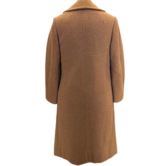 Shagmoor Vintage ILGWU Made Brown Wool Long Trench Coat Jacket Women Medium - Picture 4 of 13
